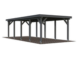 Karl L (3.6x7.6m | 23.1m2) Flat Roof Timber Single Car Carport or Garden Pavilion - Palmako UK