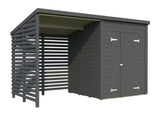 Leif L (3.7x1.7m | 3.0+2.9m2) Practical Garden Shed - Palmako UK