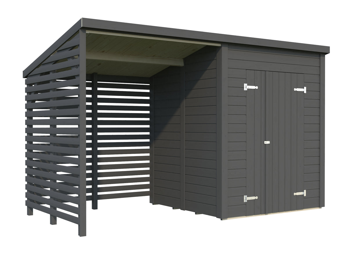 Leif L (3.7x1.7m | 3.0+2.9m2) Practical Garden Shed