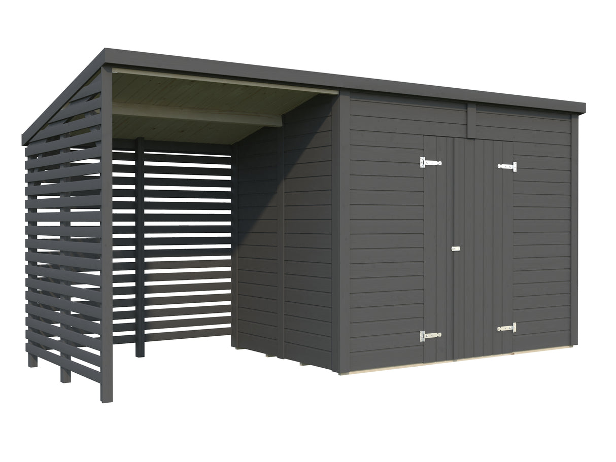 Leif XL (4.6x1.7m | 4.5+2.9m2) Spacious Garden Shed