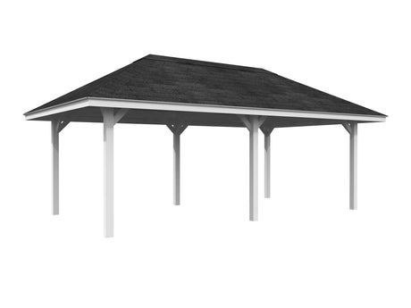 Bianca Corner Gazebo L (5,9x3m | 16,6m2 | 120x120mm) Large Modern Gazebo With Pyramid Roof