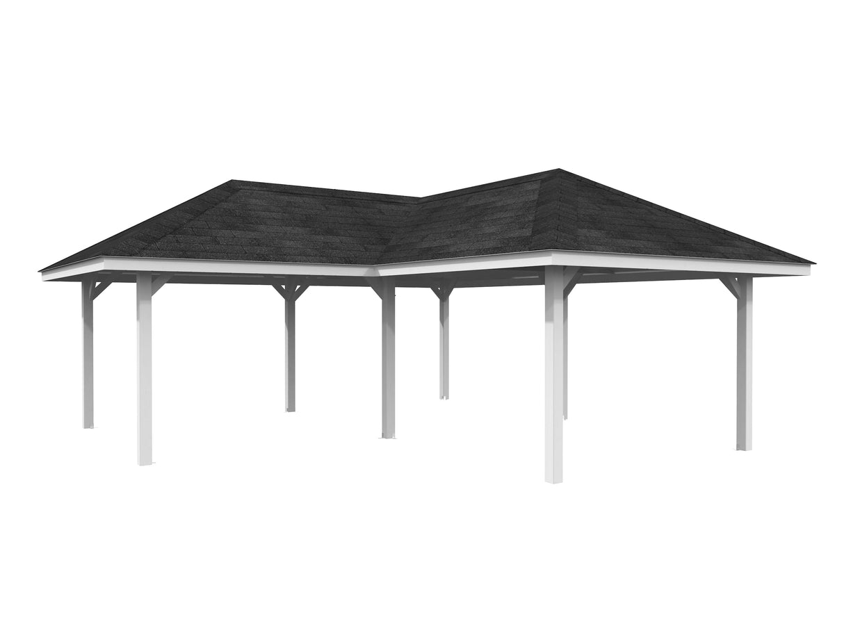 Bianca Gazebo XL (5,9x5,9m | 24,9m2 | 120x120mm) Modern Corner Gazebo with Pyramid Roof