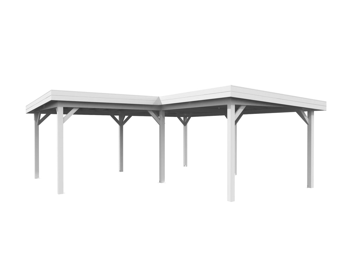 Lenna Gazebo XL (5,9x5,9m | 24,9m2 | 120x120mm) Large Modern Flat Roof Corner Gazebo