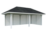 Bianca 109 (6x3m | 16.6m2) Large Corner Pavilion with Louvre Walls - Palmako UK
