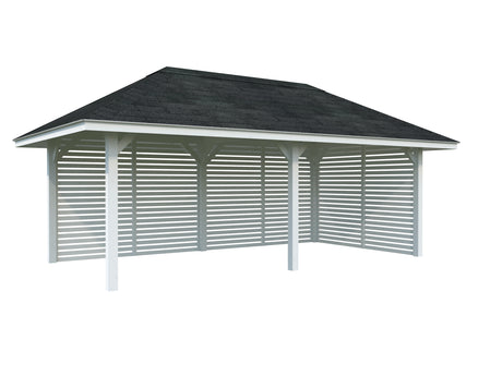 Bianca 109 (6x3m | 16.6m2) Large Corner Pavilion with Louvre Walls