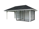 Bianca 206/506 (6x3m | 16.6m2) Garden Room With Three Sliding Glass Walls and Canopy (Double Glazing Available) - Palmako UK