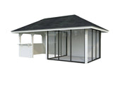 Bianca 208/508 (6x3m | 16.6m2) Glass Garden Room With Garden Bar Area (Double Glazing Available) - Palmako UK