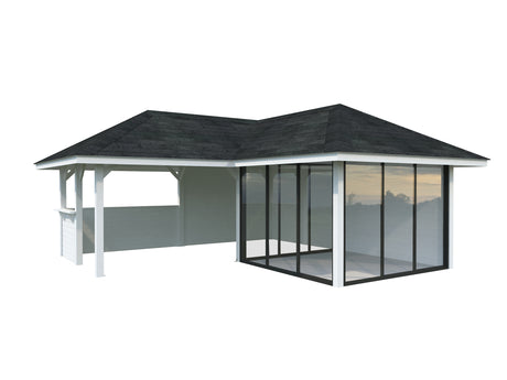 Bianca 210/510 (6x6m | 24.9m2) Corner Garden Room With Large Gazebo (Double Glazing Available)