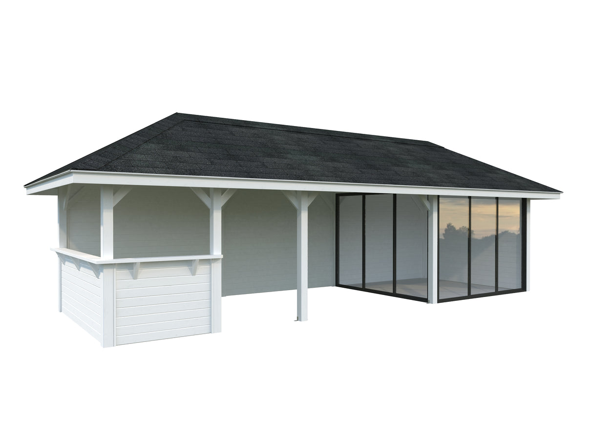 Bianca 215/515 (9x3m | 24.9m2) Glass Garden Room With Sliding Doors (Double Glazing Available)