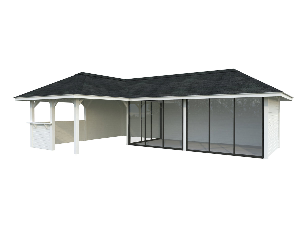 Bianca 220/520 (9x6m | 33.2m2) Glass Garden Room With Sliding Doors (Double Glazing Available)