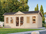 Claudia Pent L (5,5x4m | 19,4m2 | 44mm)  Under 2.5m Clockhouse Style Large Log Cabin - Palmako UK