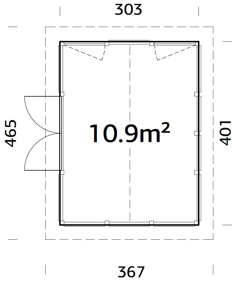 Isabella S (3x4m | 10,9m2 | 90mm) Modern Glass Pavilion with Aluminium Frames