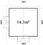 Isabella M (4x4m | 14,7m2 | 90mm) Modern Glass Pavilion with Aluminium Frames - Palmako UK
