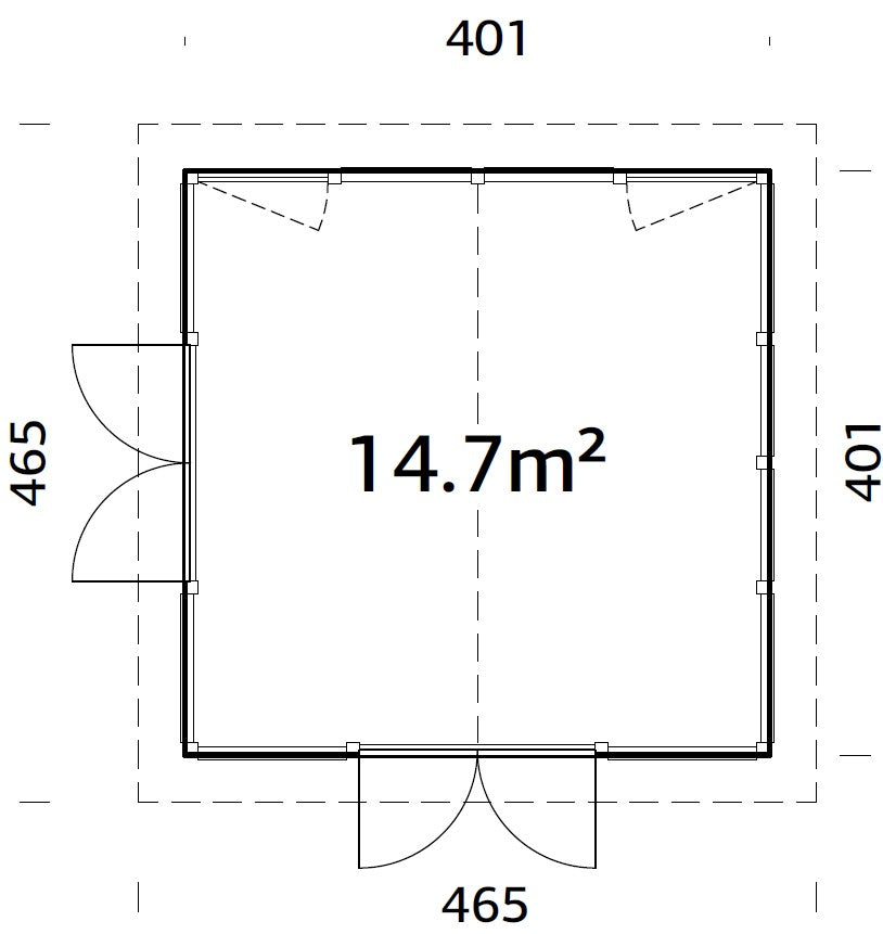 Isabella M (4x4m | 14,7m2 | 90mm) Modern Glass Pavilion with Aluminium Frames