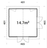 Isabella M (4x4m | 14,7m2 | 90mm) Modern Glass Pavilion with Aluminium Frames - Palmako UK