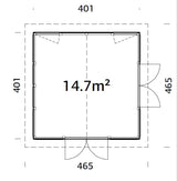 Isabella M (4x4m | 14,7m2 | 90mm) Modern Glass Pavilion with Aluminium Frames