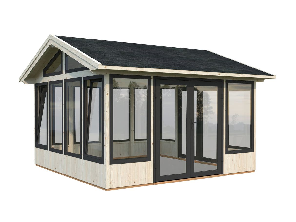 Isabella M (4x4m | 14,7m2 | 90mm) Modern Glass Pavilion with Aluminium Frames