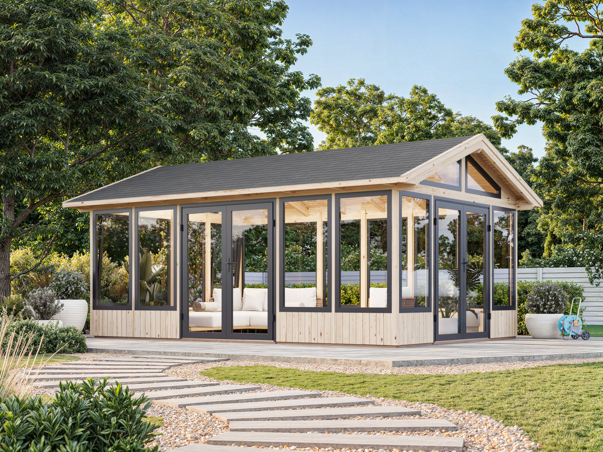 Isabella L (4x6m | 22,2m2 | 90mm) Modern Glass Pavilion with Aluminium Frames