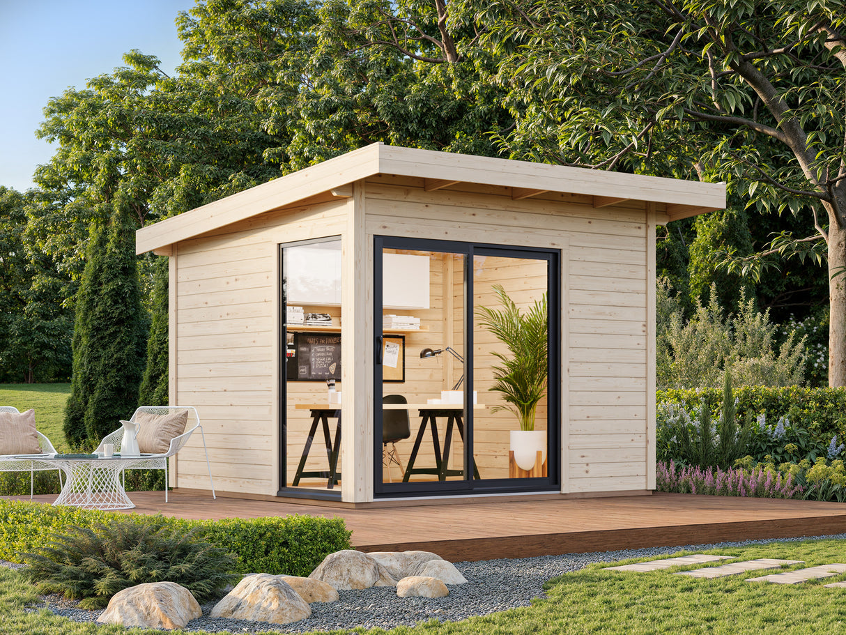 Andrea XS (3x2,7m | 7,5m2 | 44mm) Small Double Glazed Modern Garden Room