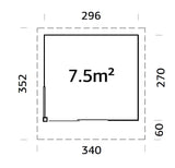 Andrea XS (3x2,7m | 7,5m2 | 44mm) Small Double Glazed Modern Garden Room