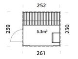 Grace Sauna S (2,5x2,3m | 5,3m2 | 56mm) Sturdy Engineered Timber Garden Sauna