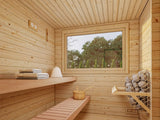 Sanna Sauna L (5x3,4m | 11,5m2 | 44mm) Traditional 3-Room Garden Log Sauna - Palmako UK