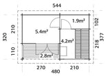 Sanna Sauna L (5x3,4m | 11,5m2 | 44mm) Traditional 3-Room Garden Log Sauna - Palmako UK