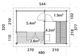 Sanna Sauna L (5x3,4m | 11,5m2 | 44mm) Traditional 3-Room Garden Log Sauna