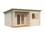 Sanna Sauna L (5x3,4m | 11,5m2 | 44mm) Traditional 3-Room Garden Log Sauna - Palmako UK