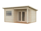 Sanna Sauna L (5x3,4m | 11,5m2 | 44mm) Traditional 3-Room Garden Log Sauna - Palmako UK