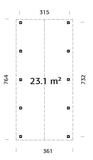 Robert L (3,2x7,3m | 23,1m2 | 120x120mm) Apex Roof Carport - Palmako UK