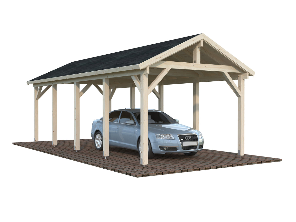 Robert L (3,2x7,3m | 23,1m2 | 120x120mm) Apex Roof Carport