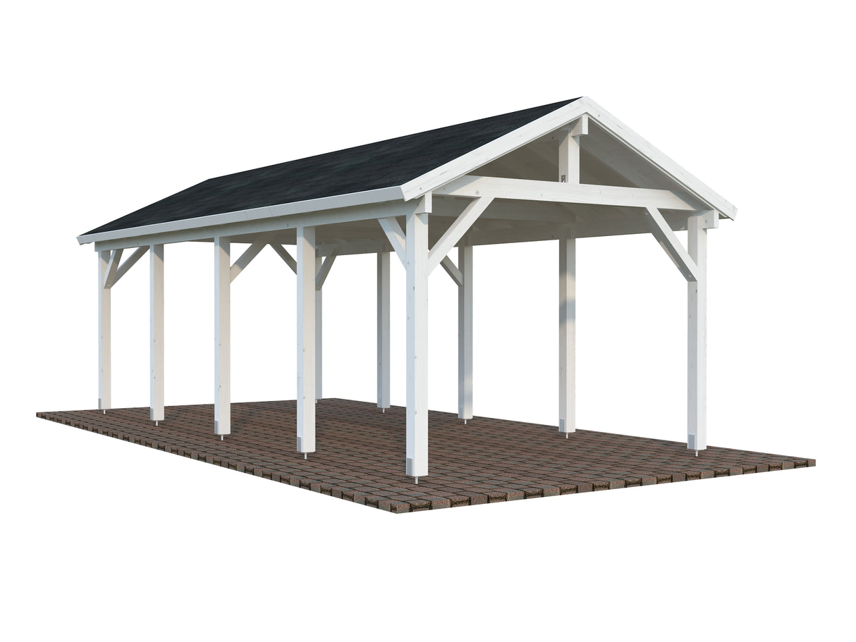 Robert L (3,2x7,3m | 23,1m2 | 120x120mm) Apex Roof Carport