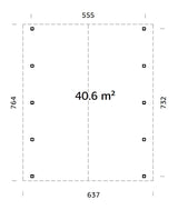 Robert XL (5,6x7,3m | 40,6m2 | 120x120mm)  Apex Roof Carport for Two Cars