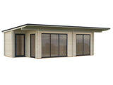 Cecilia L2 (7,9x4,4m|27,3m2|70mm ) Modern Garden Log House With Aluminium Doors and Windows - Palmako UK