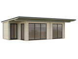 Cecilia L2 (7,9x4,4m|27,3m2|70mm ) Modern Garden Log House With Aluminium Doors and Windows