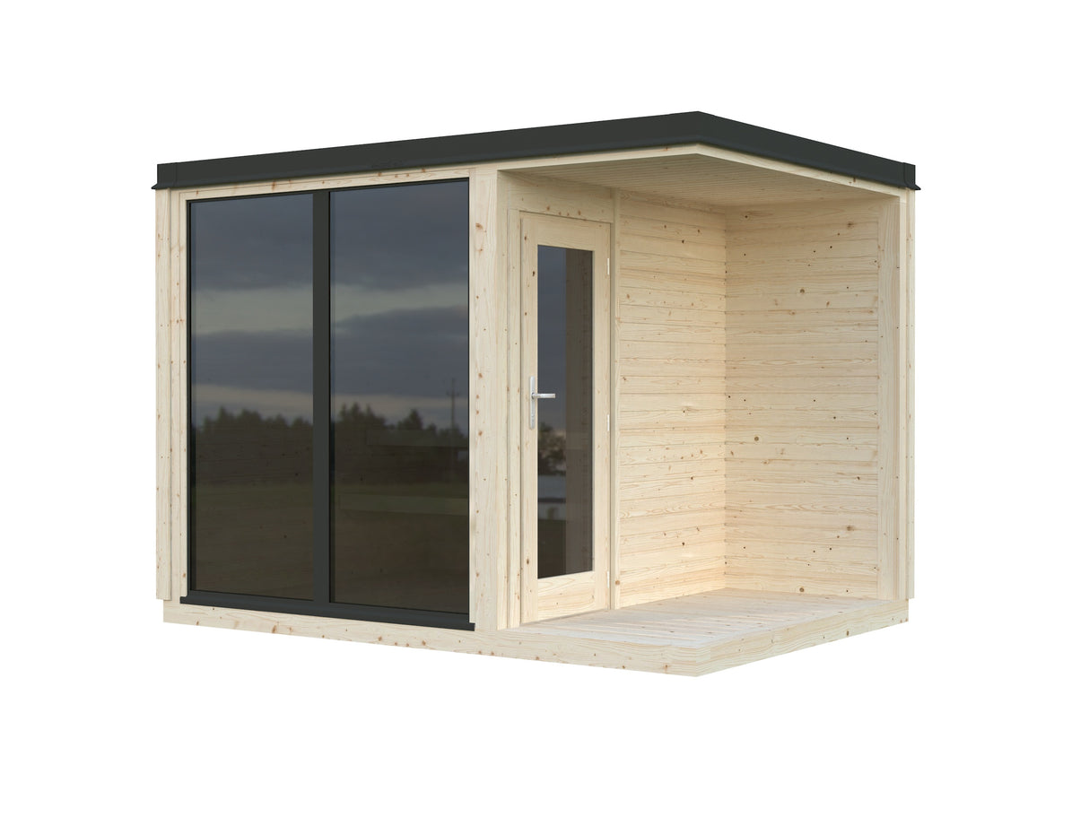 Sarah Sauna (3,2x2,2m | 3,8m2 | 16mm) Modern Garden Sauna with Tinted Glass