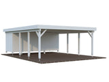 Karl XL+ (5,6x7,3m | 40,6m2 | 120x120mm) Carport with Shed for Two Cars - Palmako UK