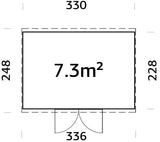 Elias M (3,3x2,3m|7,3m2|16mm ) Timber Garden Shed with High-Level Clerestory Windows