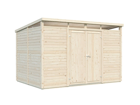 Elias M (3,3x2,3m|7,3m2|16mm ) Timber Garden Shed with High-Level Clerestory Windows