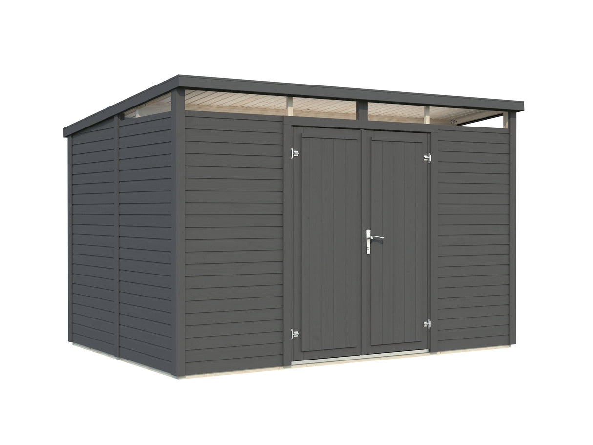 Elias M (3,3x2,3m|7,3m2|16mm ) Timber Garden Shed with High-Level Clerestory Windows