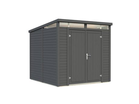 Elias S (2,2x2,3m|4,9m2|16mm ) Compact Wooden Storage Shed with High-Level Clerestory Windows