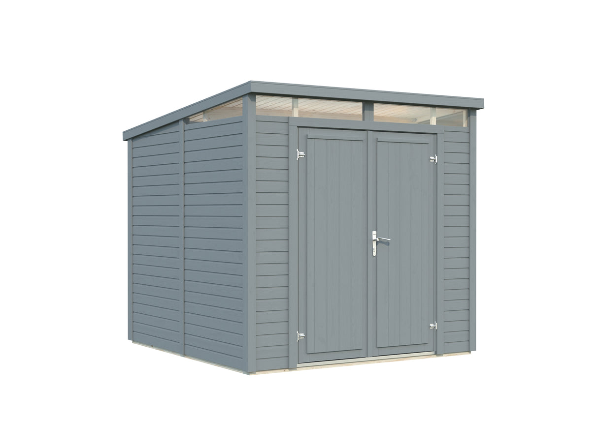 Elias S (2,2x2,3m|4,9m2|16mm ) Compact Wooden Storage Shed with High-Level Clerestory Windows