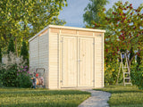 Elias S (2,2x2,3m|4,9m2|16mm ) Compact Wooden Storage Shed with High-Level Clerestory Windows - Palmako UK