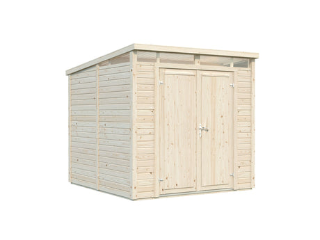 Elias S (2,2x2,3m|4,9m2|16mm ) Compact Wooden Storage Shed with High-Level Clerestory Windows