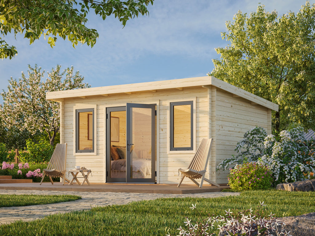 Lisandra M (4,7x3,5m|14,2m2|44mm ) Garden Room with Aluminium Doors and Windows - Palmako UK