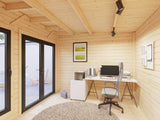 Aurelia XS (3x3m|8,4m2|44mm) Compact Modern Garden Office with Aluminium Doors and Windows