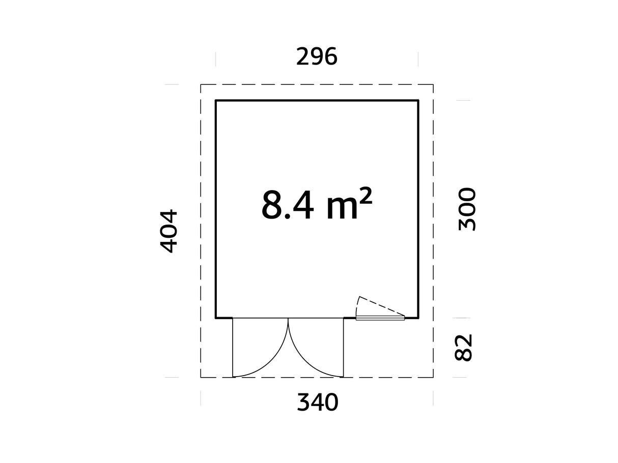 Aurelia XS (3x3m|8,4m2|44mm) Compact Modern Garden Office with Aluminium Doors and Windows