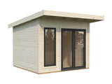 Aurelia XS (3x3m|8,4m2|44mm) Compact Modern Garden Office with Aluminium Doors and Windows
