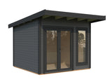 Aurelia XS (3x3m|8,4m2|44mm) Compact Modern Garden Office with Aluminium Doors and Windows - Palmako UK